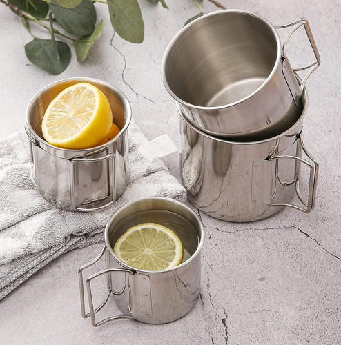Taza Apilable De Acero Inoxidable Tazas Portátiles Con Asa P