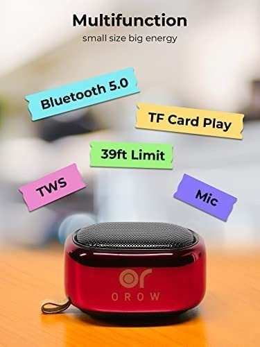 Parlante Orow Portátil Bluetooth Rojo
