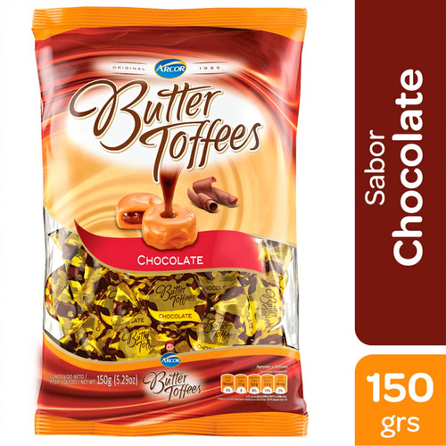 Caramelos Butter Toffees Chocolate 150g Arcor - 01mercado