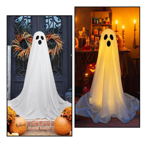 Fantasma De Pie Iluminado De Halloween Fantasmas De Tela
