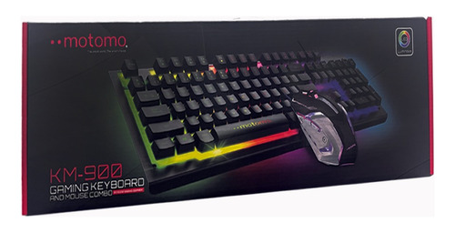 Imagen 2 de 2 de Kit Teclado Y Mouse Gamer Luces Led De Colores Km900