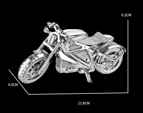 Modelo De Ensamblaje De Motocicleta De Metal Con Rompecabeza