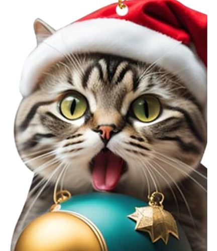5 Decoración Navideña De Gatos, Figura De Gato, Estilo D