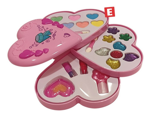 Imagen 4 de 7 de Maquillaje Nenas Infantil Set Completo Corazon 3 Pisos Puppa