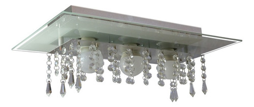 Lustre De Vidro Para Sala, Quarto Para 03 Lâmpadas Cor Vidro Fosco 110V/220V