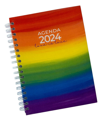 Agenda 2024 Pride, Pasta Dura Con Glitter, Formato Semanal.