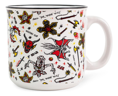 Stranger Things Hellfire Club Iconos Taza De Cerámica Para C