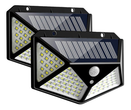 Luz Panel Solar 100 Led Con Sensor De Movimientos !! Color de la carcasa Negro Color de la luz Blanco frío