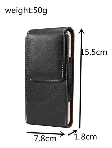 Funda De Cintura Universal Vertical Con Textura De Piel De