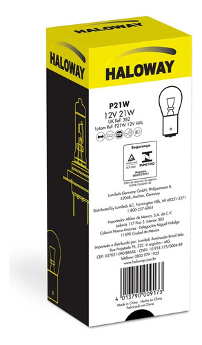 Bombillo De 1 Contacto Haloway P21w 12v Para Autos Y Motos