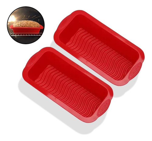 Forma De Silicone Para Pão E Bolo Inglês 24x13cm Vermelha