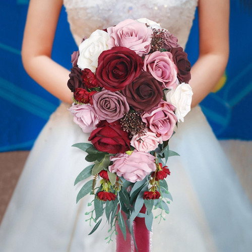 A Ramos De Boda Hechos A Mano For Novia, Rosas Artificiales