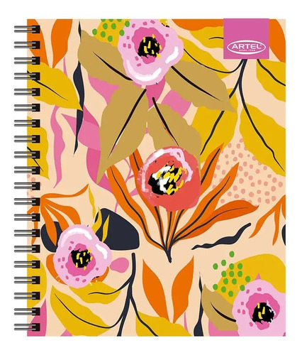 Pack 6 Cuadernos De 3 Materias Artel Diseño Floral