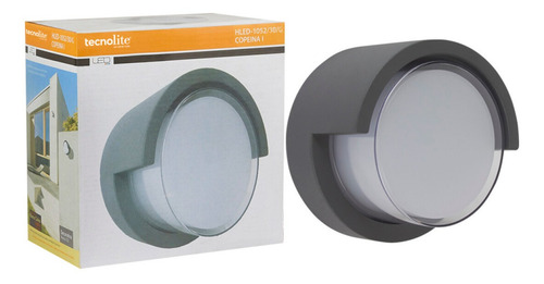 Lampara Pared Led Copeina1 Gris 15w 100-240v 3000k Tecnolit