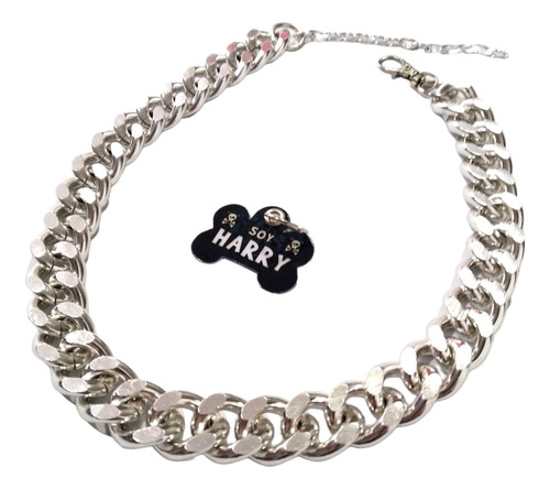 Collar Cadena Cubana Mascota+placa