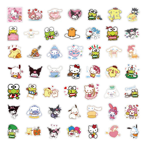 Kuromi Hello Kitty Melody Stickers Calcomanias Estampas 50p