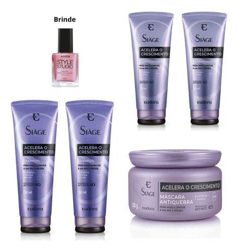 Combo 5 Itens Eudora Siage: Acelera Crescimento