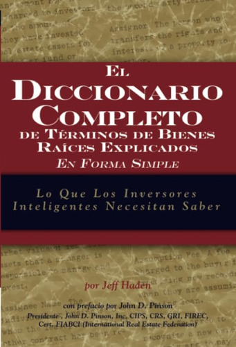 Libro: Explicación Del Diccionario Completo De Términos Inmo