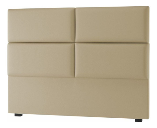 Cabeceira Estofada Cama Box Casal 140cm Bia A01 Suede Marfim Cor Creme