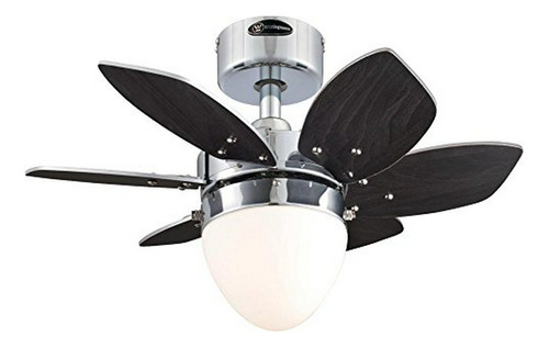 Ventilador De Techo Cromado Reversible 24  Con Luz Opalina.