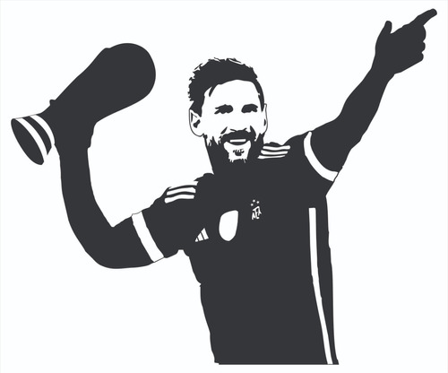 Calco Vinilo Sticker Messi Con La Copa Del Mundo