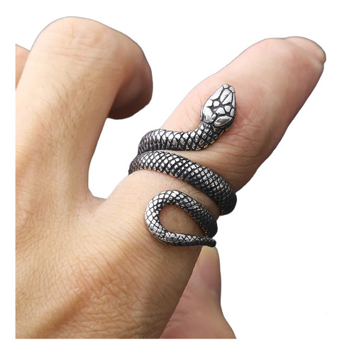 Anillo Serpiente Acero Hombre Moda 2020