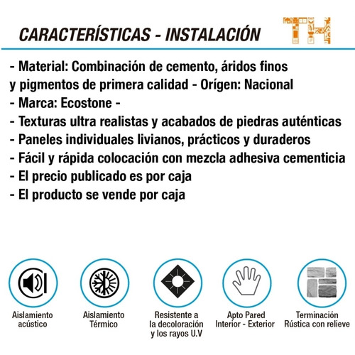 Imagen 5 de 10 de Revestimiento Simil Piedra Ecostone Interior Exterior Pared
