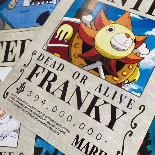 Imagen 2 de 6 de Cartel Wanted Mugiwara X 10 One Piece Post Wano - Animeras