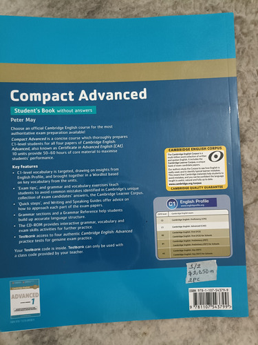 Compact Advanced Student's Book Without Answers Cd Testbank