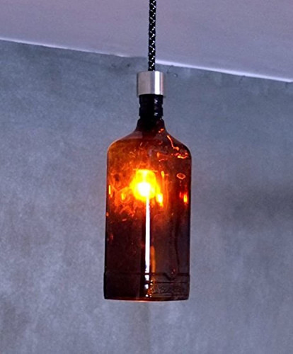 Lámpara De Techo Diseño De Botella De Vidrio Color Marrón