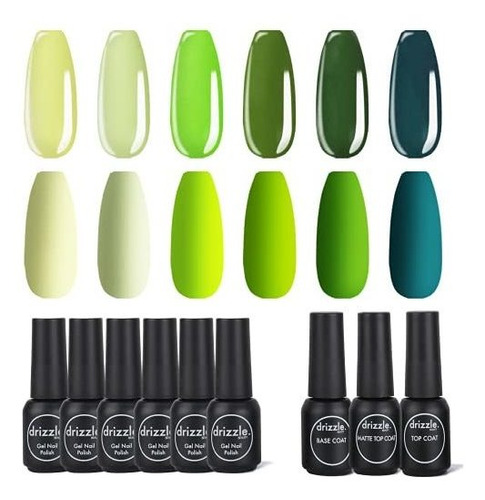 Esmalte De Uñas - Green Gel Nail Polish, 6 Colors Nail Gel P