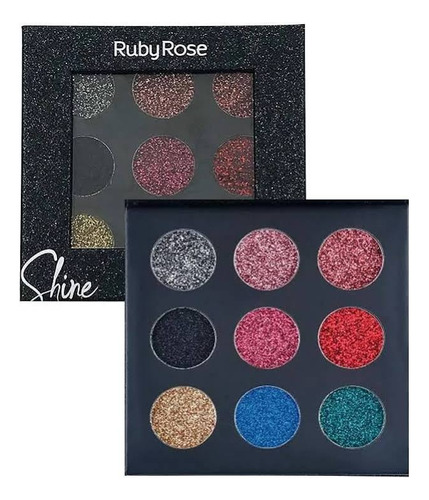 Ruby Rose Paleta Glitter Cremoso Shine 10,8g Ref. Hb-8407/b