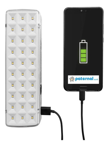 Luz Luces De Emergencia 30 Leds Con Usb 6hs Gamasonic