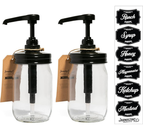 Jarmazing Products Mason Jar Jar Syrup Dispenser - Juego De