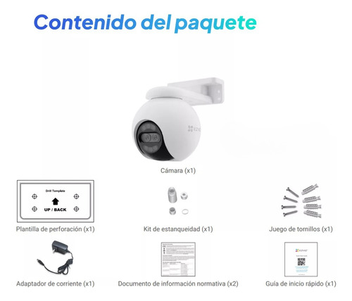 Camara Seguridad Wifi Ezviz H80x Domo 8mp 4k Exterior