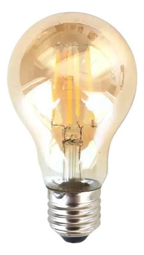 Kit 8 Lampada Filamento Led 4w Vidro Ambar Bulbo Quente