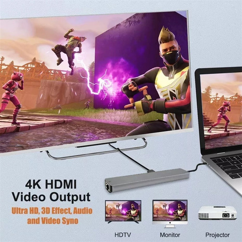 Usb C Hub Adaptador Hdmi 4k Micro Sd Win Lin