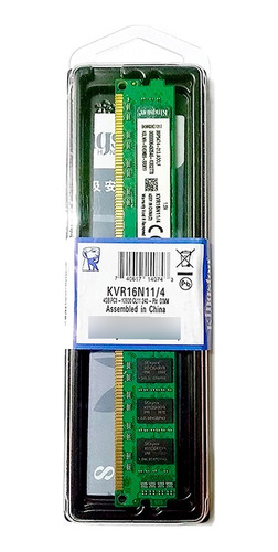 Memoria Ram Kingston 4gb Ddr3 Pc3-12800 1600mhz Dimm Pc