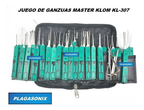 Imagen 5 de 10 de Juego De Ganzúas Profesional 37 Pcs. Master Klom Kl-307