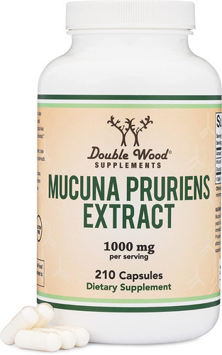 Double Wood Mucuna Pruriens Extract 210 Capsules Sabor Sin Sabor