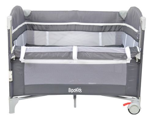 Practicuna Colecho Con Bolso Plegable Bipokids Color Gris Diseño de la tela Liso