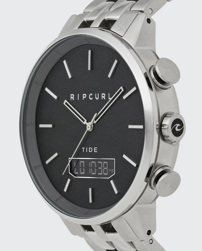 Relógio Ripcurl Detroit Tide Anadigi A1146 Prata Surf Aço