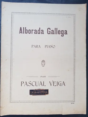 Antiguas Partituras Para Piano. Música Gallega. 51694. (Usado)