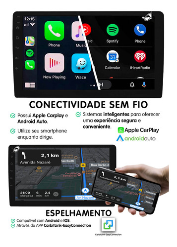 Multimídia 9 Pol Android Roadstar Rs-915br Prime Câmera Ré