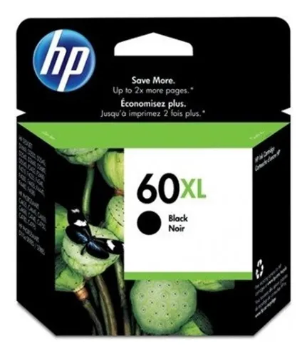 Cartucho De Tinta Hp InkJet 60xl Color Negro De 12 Ml