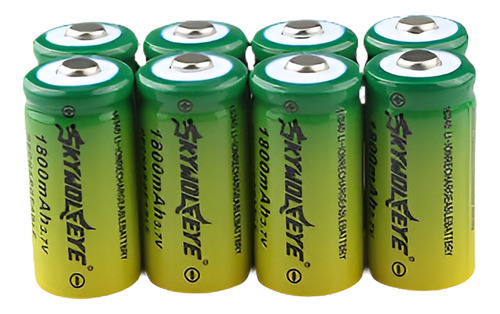 8pcs Skywolfeye 16340 De La Batería Cr123a Lr123a 3.7v 1800m