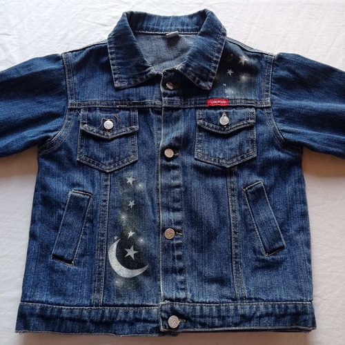 Campera Jean Pintada Brillos