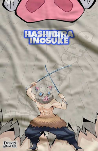 Manta Frazada Infantil 100x150 Polar Soft- Vachicho Demon Slayer 09 - Inosuke