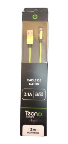 Imagen 1 de 2 de Cable Mallado Lightning 2 Mts Verde