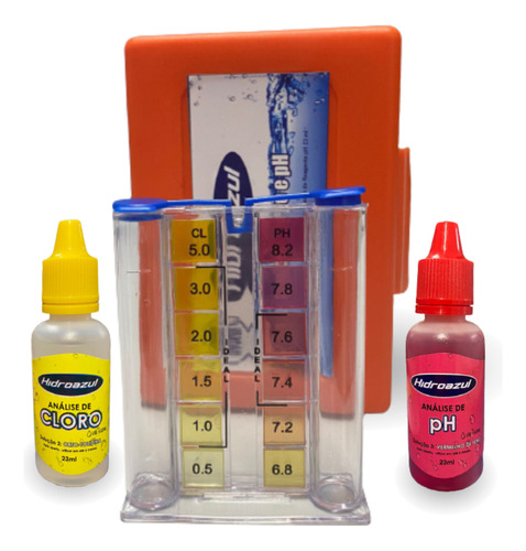 Kit Teste Ph E Cloro Hidroazul Estojo Teste Para Parametros